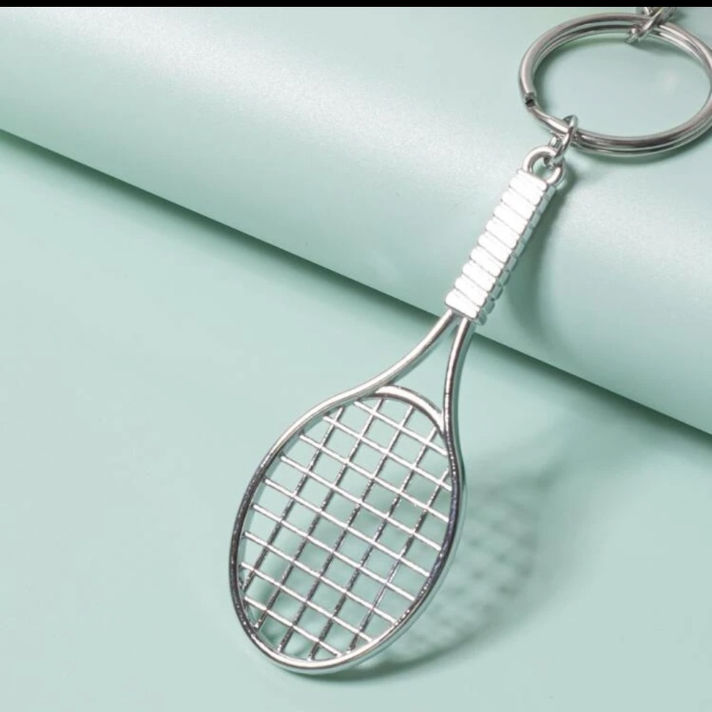 Tennis Racket and Ball Charm Keychain ๐พ Sports - Picture 3 of 8